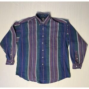 Salty Dog Mountain Twill Shirt Men's SZ XL Stripes Long Sleeve Button Up Pocket